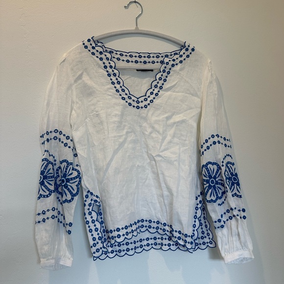 NWOT J crew bungalow embroidered top - Picture 5 of 6